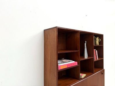 Bücherregal-Side aus Teakholz und Messing