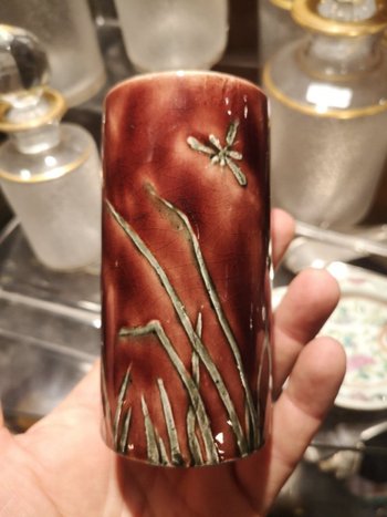 Roller vase - Earthenware - Old man - Bordeaux - XIXth century