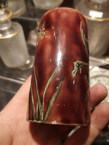 Roller vase - Earthenware - Old man - Bordeaux - XIXth century