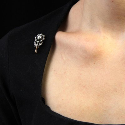 Antike Blumen-Diamantbrosche