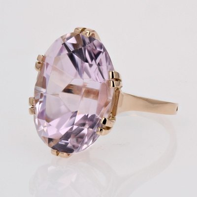 Vintage Kunzite Ring In Gold