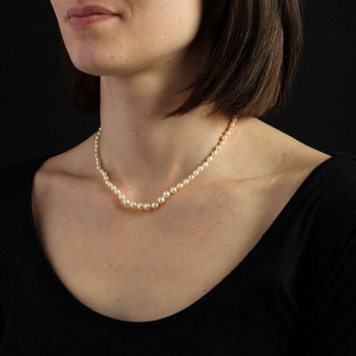 Feine Barockperlenkette mit Diamantverschluss
