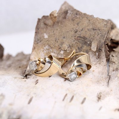 Old Ribbon And Diamond Earrings
