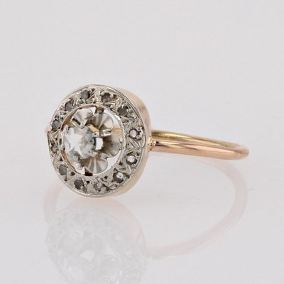 Antiker runder Diamantring im Rosenschliff