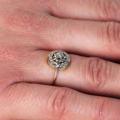 Antiker runder Diamantring im Rosenschliff