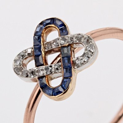 Antiker Diamant- und Saphir-Verschlussring