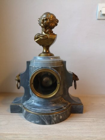 Pendulum terminal - Marble and gilded bronze - Japy Frères - G. Faraoni - Circa 1860