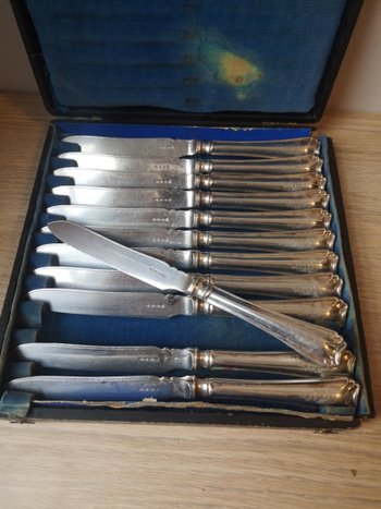 Set of twelve knives - Silver plated - Viscounts Gage - Circa 1920