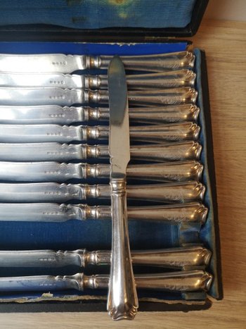Set of twelve knives - Silver plated - Viscounts Gage - Circa 1920