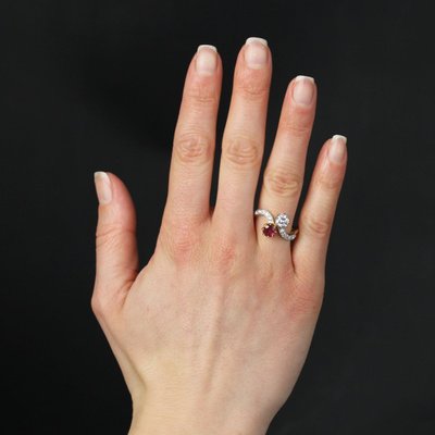 Bague Toi Et Moi Diamants Et Rubis