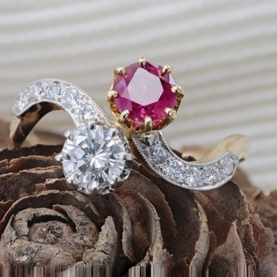 Bague Toi Et Moi Diamants Et Rubis