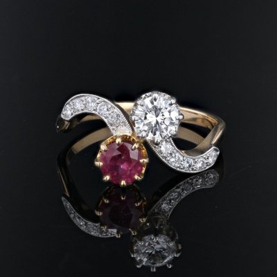 Bague Toi Et Moi Diamants Et Rubis