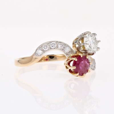 Bague Toi Et Moi Diamants Et Rubis