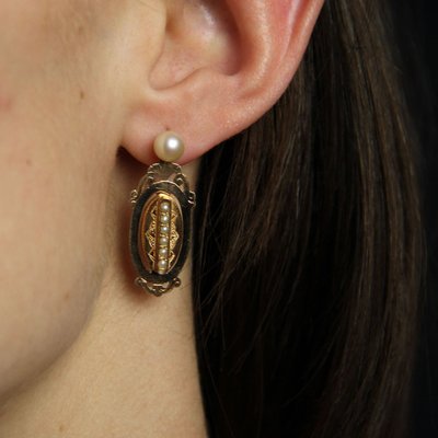 Old Pearl Earrings And Its Rose Gold Pendants Fine Pearls