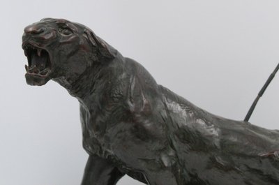 Large Bronze "The Wounded Lioness" by Charles Valton (1851-1918)