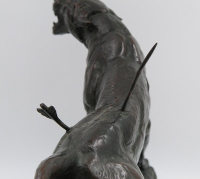 Large Bronze "The Wounded Lioness" by Charles Valton (1851-1918)