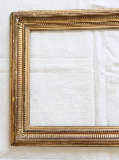 Antiker Kanalrahmen aus Holz und vergoldetem Holz, 19. Jahrhundert