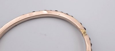 Ancien Bracelet En Grenat Et Argent