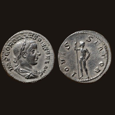 Gordien III – Denier d’argent, Rome, 241–243 apr. J.-C. – IOVIS STATOR – Certificat d’authenticité