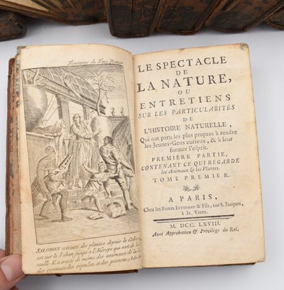 Bücher 1768 Das Schauspiel der Natur Pluche Noel Antoine Herausgegeben von Veuve Estienne