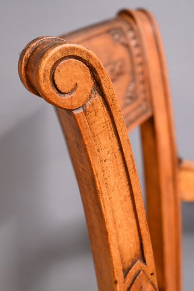 Pair of stained beech armchairs – Early 20th century