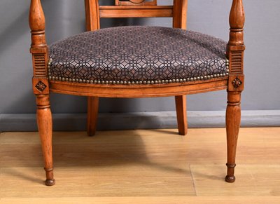 Pair of stained beech armchairs – Early 20th century