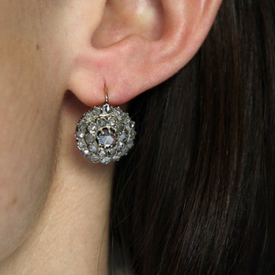 Antike Diamant-Ohrringe im Rosenschliff
