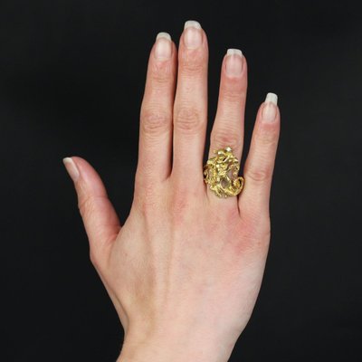 Anello Angelot antico in oro e diamante
