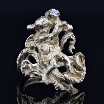 Anello Angelot antico in oro e diamante