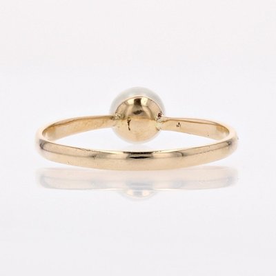 Solitärring aus goldener Zuchtperle