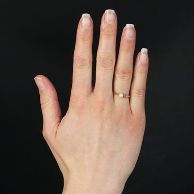 Solitaire Or Jaune Perle De Culture