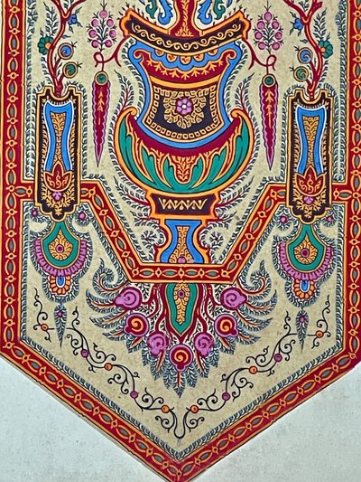 TEXTILE PROJECT for bell cords. Gouache. Early 20th century.