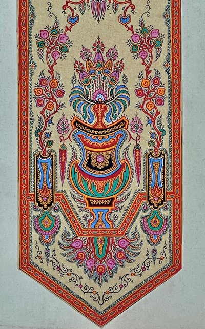 TEXTILE PROJECT for bell cords. Gouache. Early 20th century.