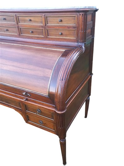 Zylinderschreibtisch Louis XVI aus Nussbaum