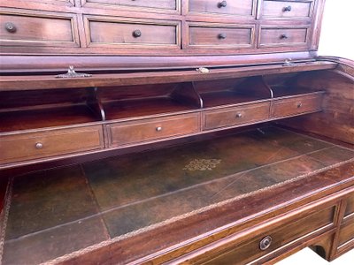 Zylinderschreibtisch Louis XVI aus Nussbaum
