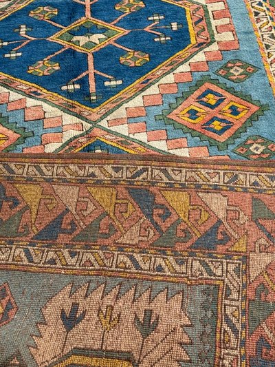 Turkish rug with geometric design - 246 x 160 cm