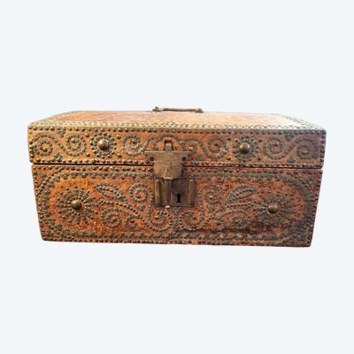 Bauletto in legno rivestito in pelle - XVIII secolo