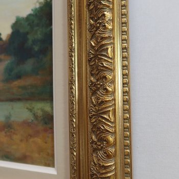  Tableau « Scène Champêtre », signé C. Perron – Début XXe 