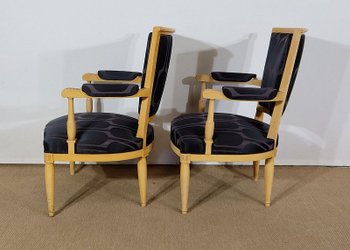  Paire de Fauteuils Modernisme en Sycomore massif, goût Directoire – 1940 