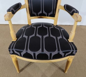  Paire de Fauteuils Modernisme en Sycomore massif, goût Directoire – 1940 
