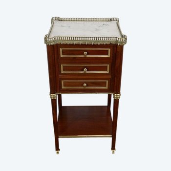  Small solid mahogany and marble middle cabinet, Louis XVI style - Period 1900
