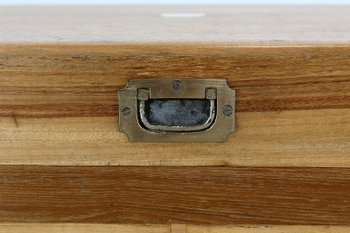 Travel trunk in Camphor and Blond Mahogany - Late 19th century