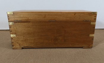 Travel trunk in Camphor and Blond Mahogany - Late 19th century