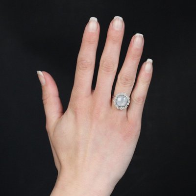 Sternsaphir- und Diamantring