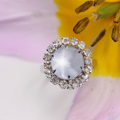 Sternsaphir- und Diamantring