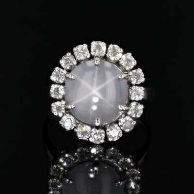 Sternsaphir- und Diamantring