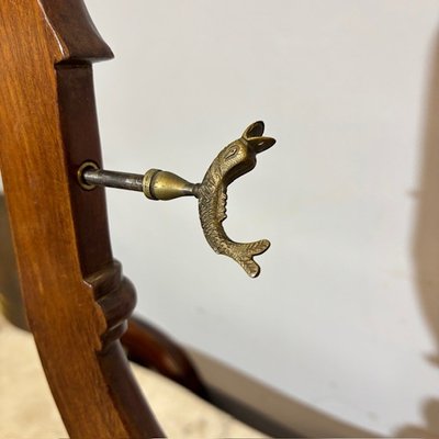 Antike prächtige Frisierkommode aus Neapel, Mitte des 19. Jahrhunderts, Louis Philippe, mit kippbarer Truhe und Carrara-Marmor