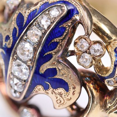 Bracelet Ancien Or Diamants émail Napoléon III