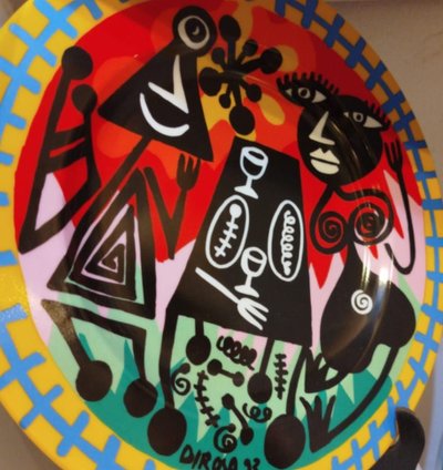 Decorative plate signed Hervé Di Rosa – 1993