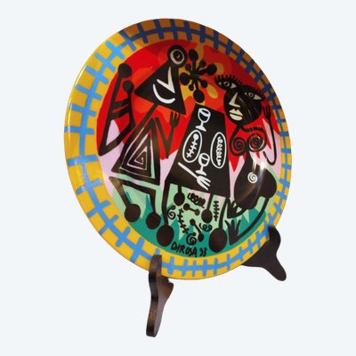 Decorative plate signed Hervé Di Rosa – 1993